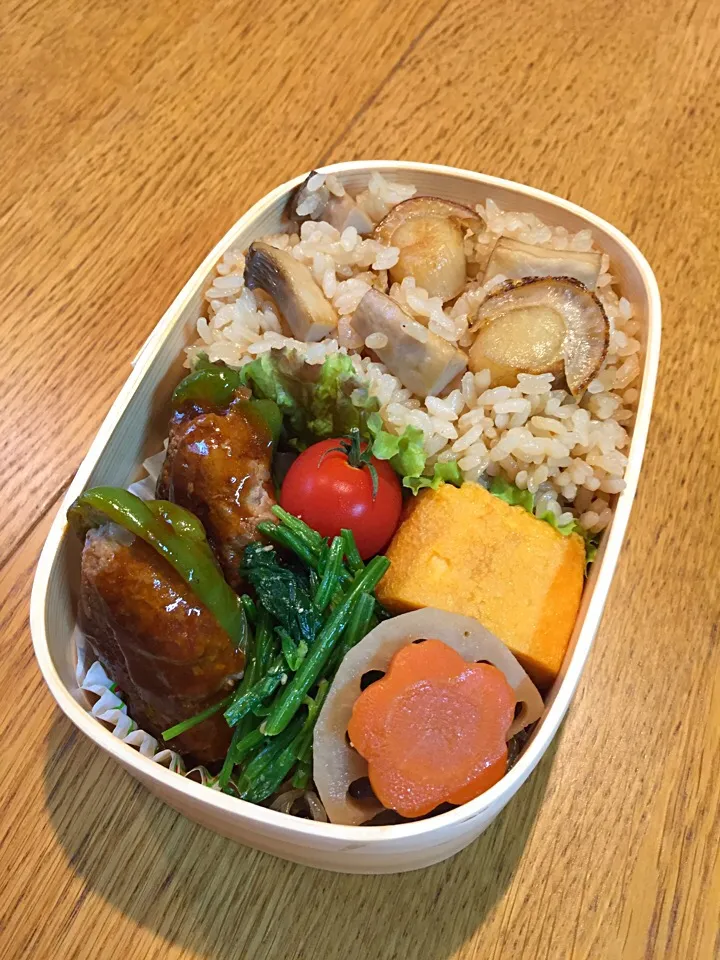 高校生息子のお弁当  ベビーホタテのバター醤油炊き込み御飯|まつださんさん