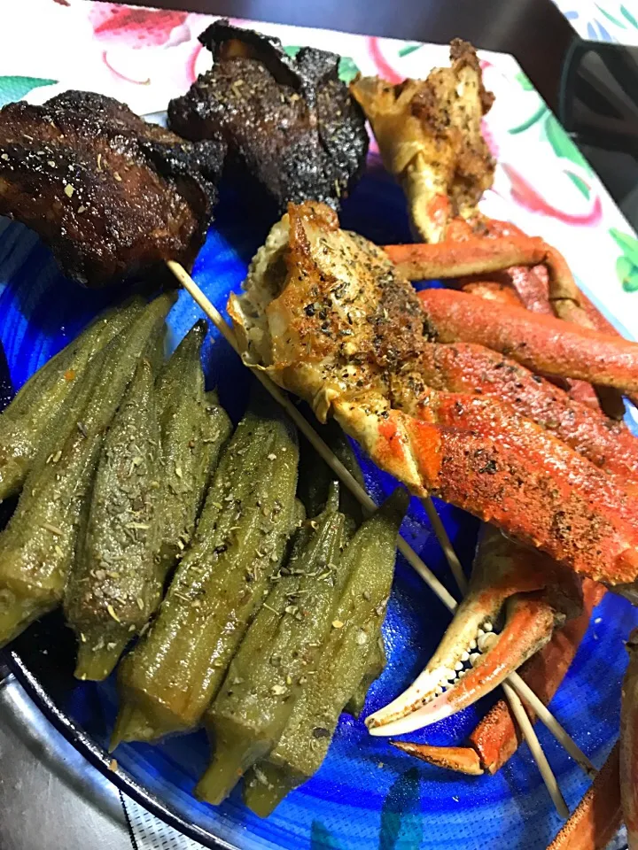 Fresh okra lambchops & crab legs|Tawanjaさん