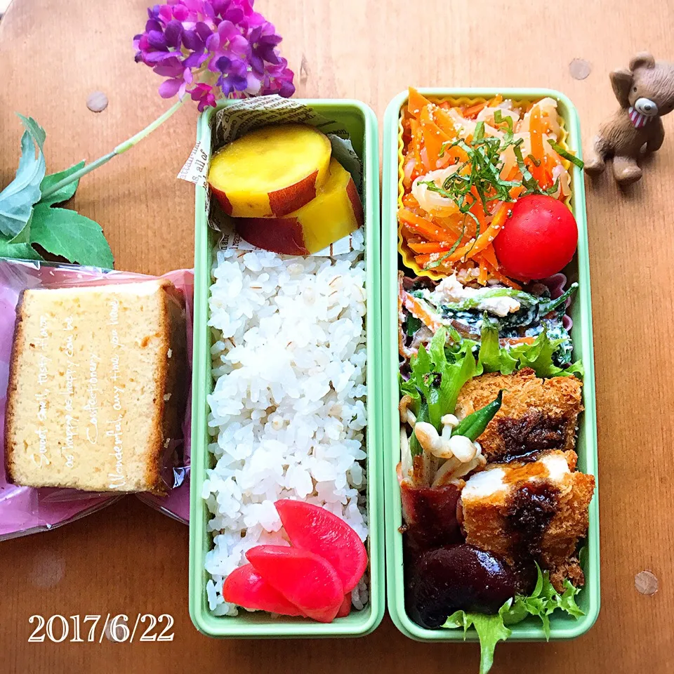 今日の娘弁当2017.6.22(*ˊᵕˋ*)💕|ばろんさん