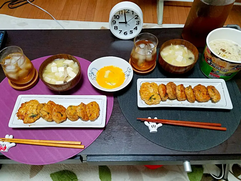 豆腐で大葉鶏つくね❤お味噌汁❤豆腐効果かお腹一杯😆|みーさん