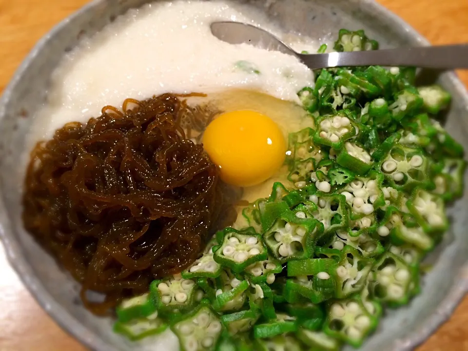 ネバネバ丼
#ネバネバ丼 #とろろ #もずく #オクラ #生卵|doc3387さん