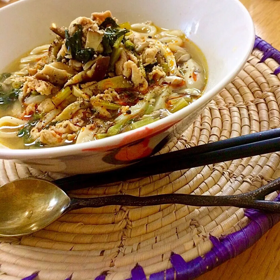 黒酢で酸辣湯風うどん／UDON〜hot&sour Soup🍃|angiee♡さん