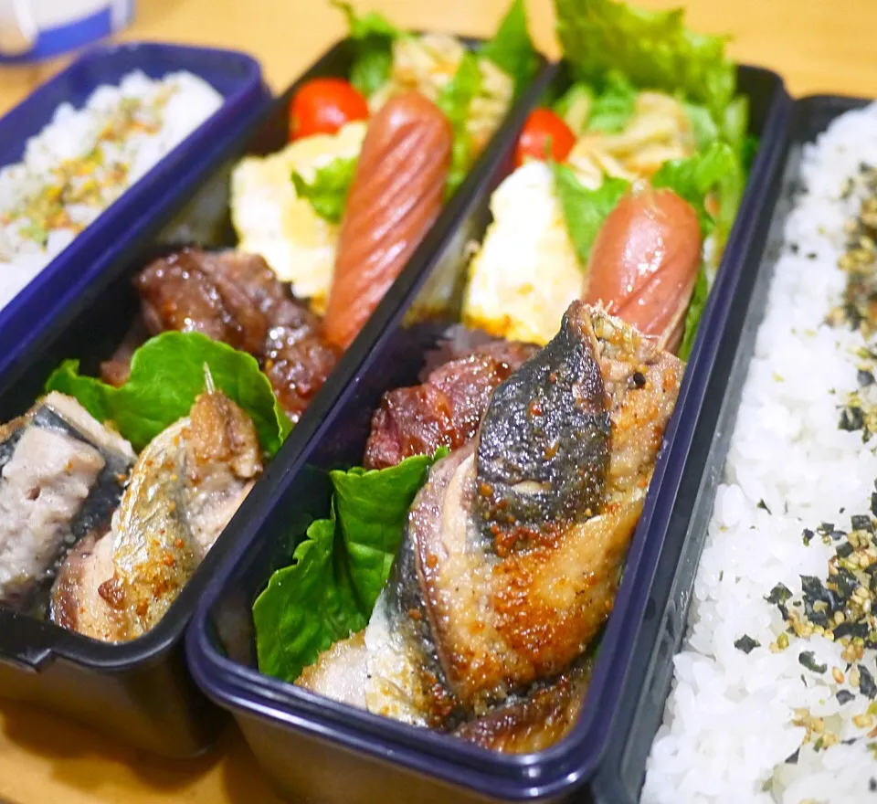 Snapdishの料理写真:今日の親父弁当！|沖縄「ピロピロ」ライフさん