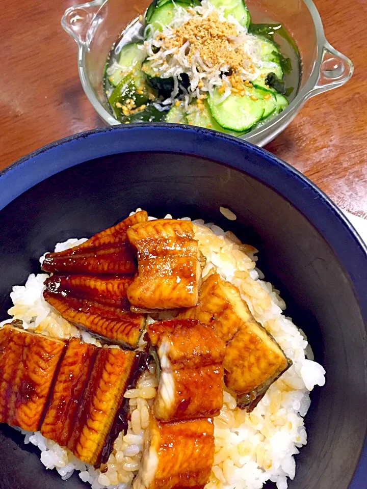 鰻丼  胡瓜🥒の酢の物|掛谷節子さん