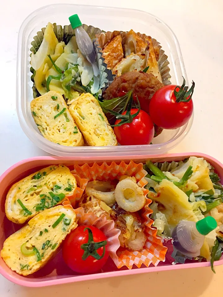 Snapdishの料理写真:♡今日のお弁当♡
#チーマヨちくわ#プチトマト #ハンバーグの青じそ巻き#ネギ入り卵焼き#チーズチヂミ|りんりんさん