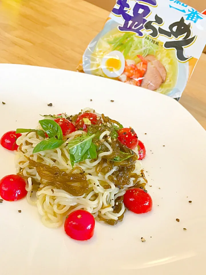 モニターで頂いたサッポロ一番塩ラーメンで冷製パスタならぬ冷製ラーメン💕|key♪さん