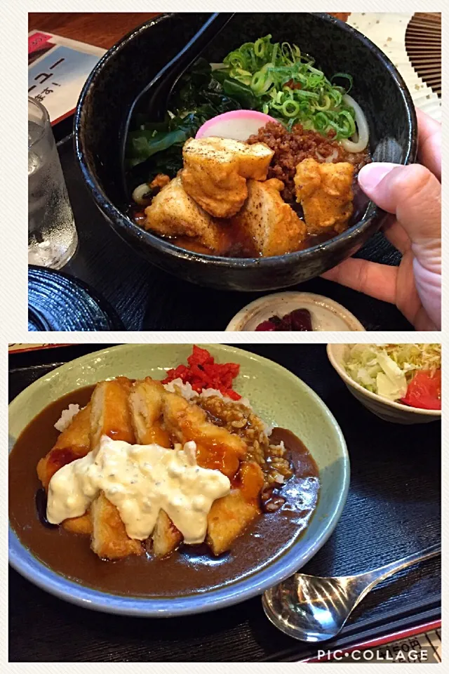 斬新！人気！チキン南蛮カレー🍛と、鶏から肉そぼろうどん*\(^o^)/*|すかラインさん