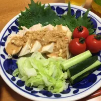 Snapdishの料理写真:野菜たっぷりバンバンジー|こりまんさん