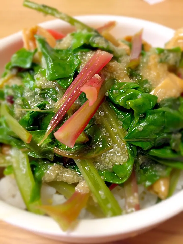 うずまきビーツとメンマとアマランサス野菜丼

#つぶつぶ料理|ゆんみさん