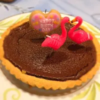 Snapdishの料理写真:チョコレートタルト 子供の誕生日祝いのデザートです。|Yasushi  Nakamuraさん