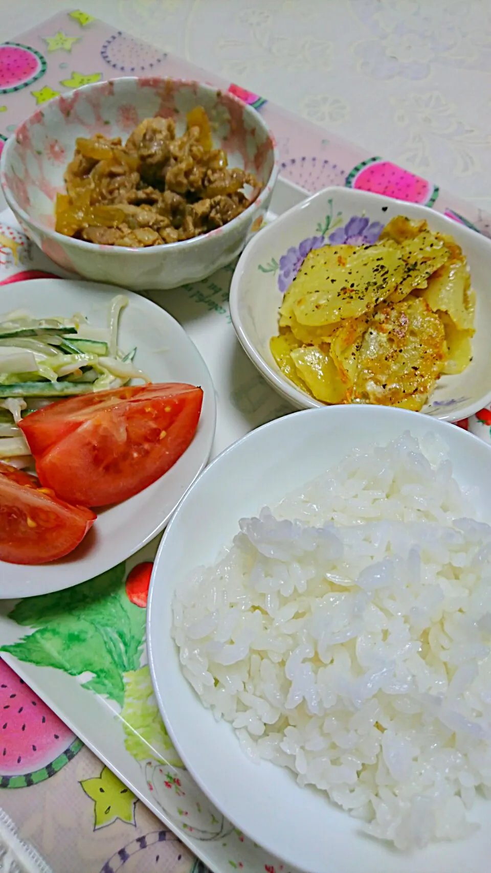 塩分控えての父の夕食🎵|しまだ ちえこさん