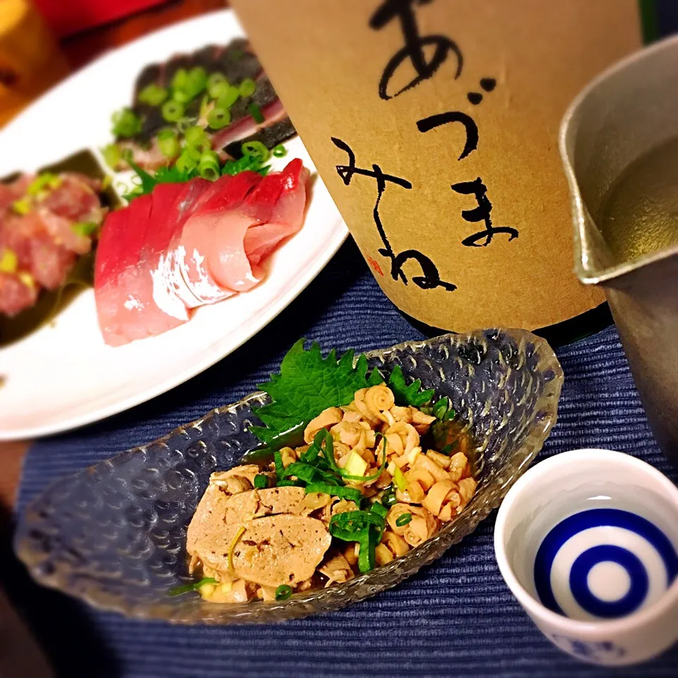 Snapdishの料理写真:わらさ肝ポン酢(胃袋・肝)
#ワラサ #肝ポン酢 #日本酒に合う|たつやん。さん