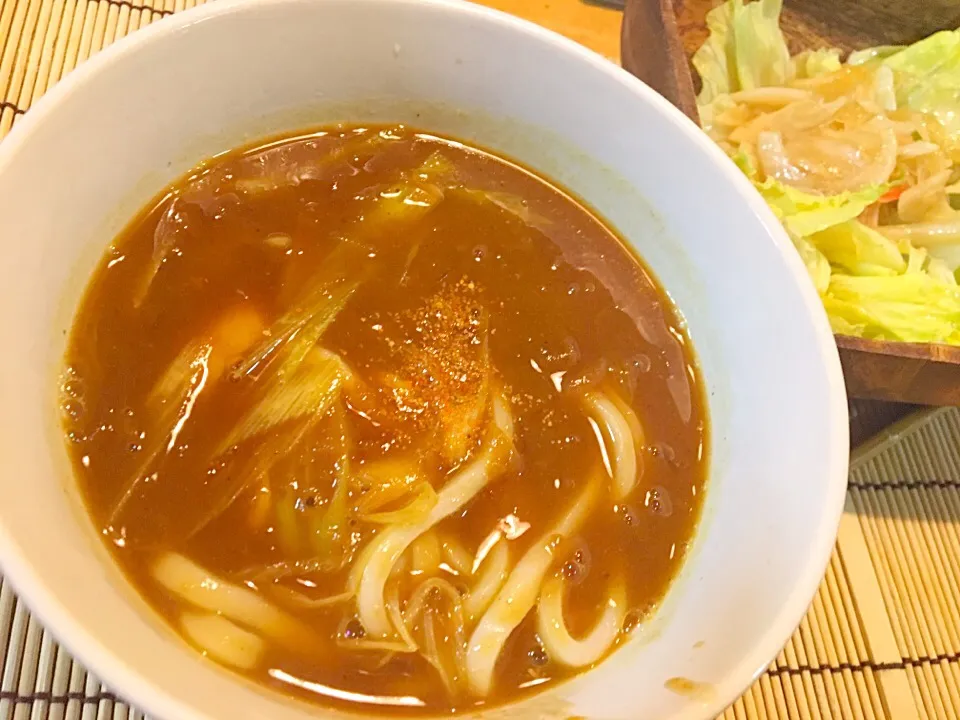 #カレーうどん
もちろん、昨夜のカレーの残りで作りました|ともえさん