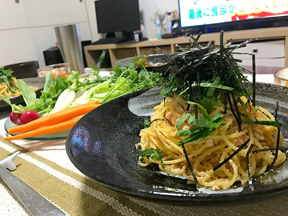 明太子パスタ🍝|ちえぞさん