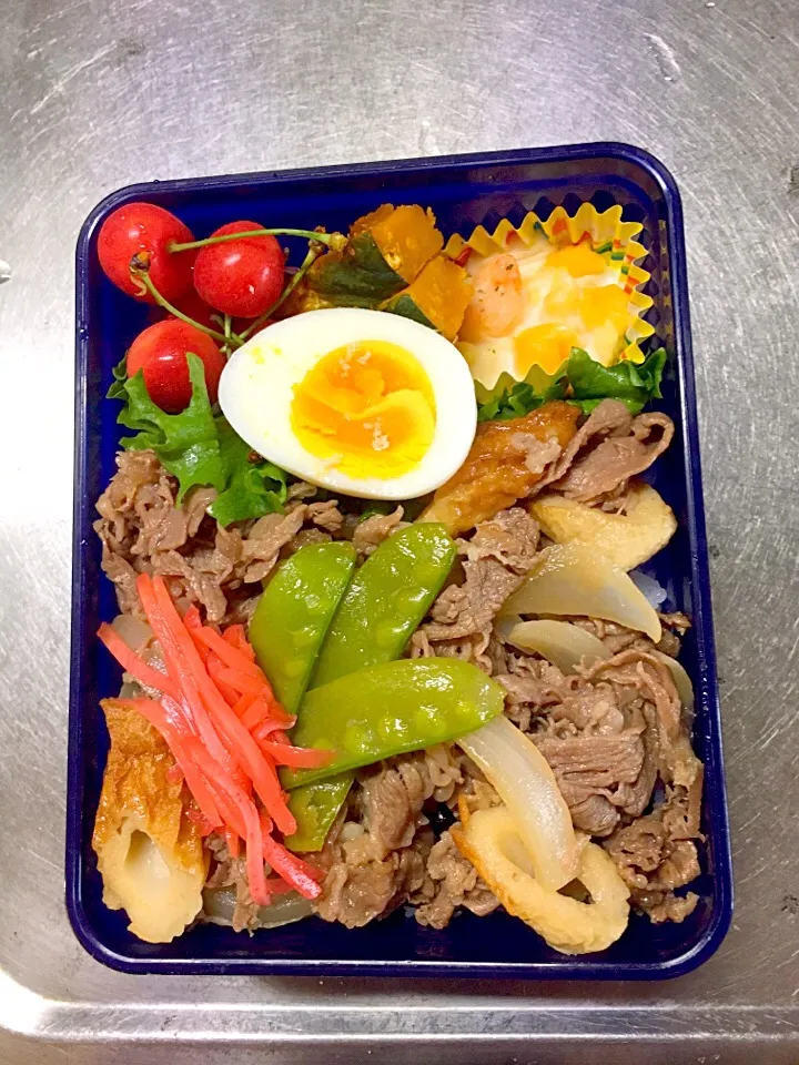 牛丼弁当#高校生男子弁当 #息子弁当|友美さん