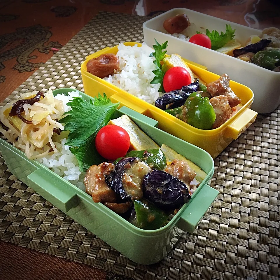 #お弁当 #お昼ご飯 

6.26 今日のお弁当🍱🍱🍱
お茄子🍆の色が綺麗に出せました。|renharuruさん