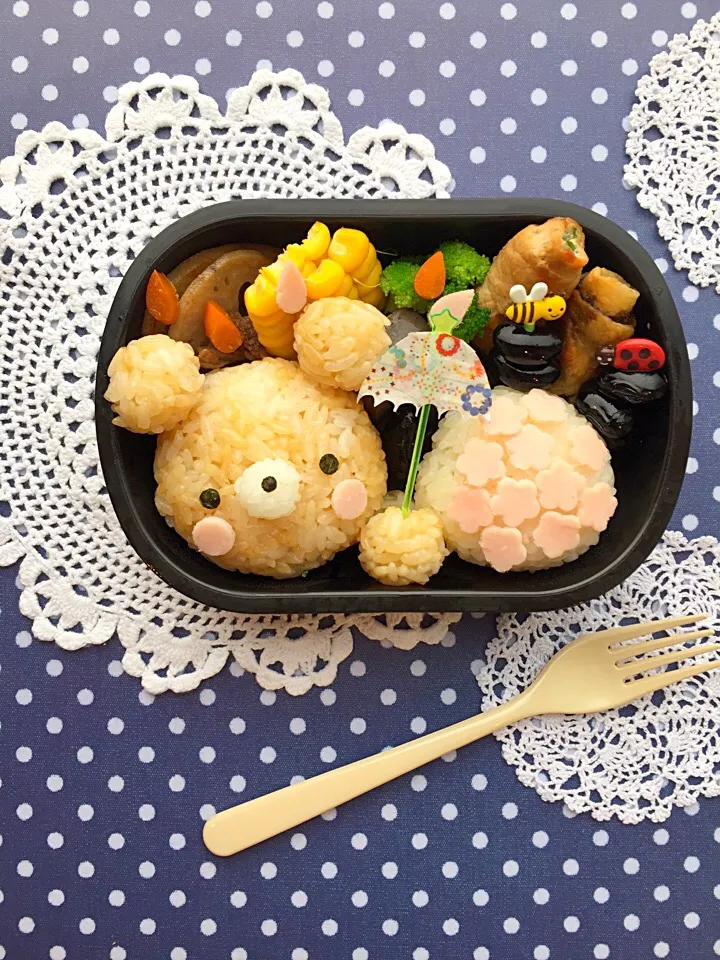 Snapdishの料理写真:雨降りくまさんのお弁当☆|makoryuneさん