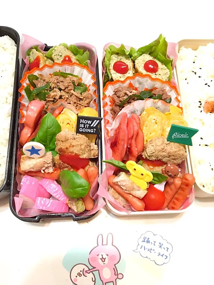 息子弁当@388.
娘弁当@48.|もりさん