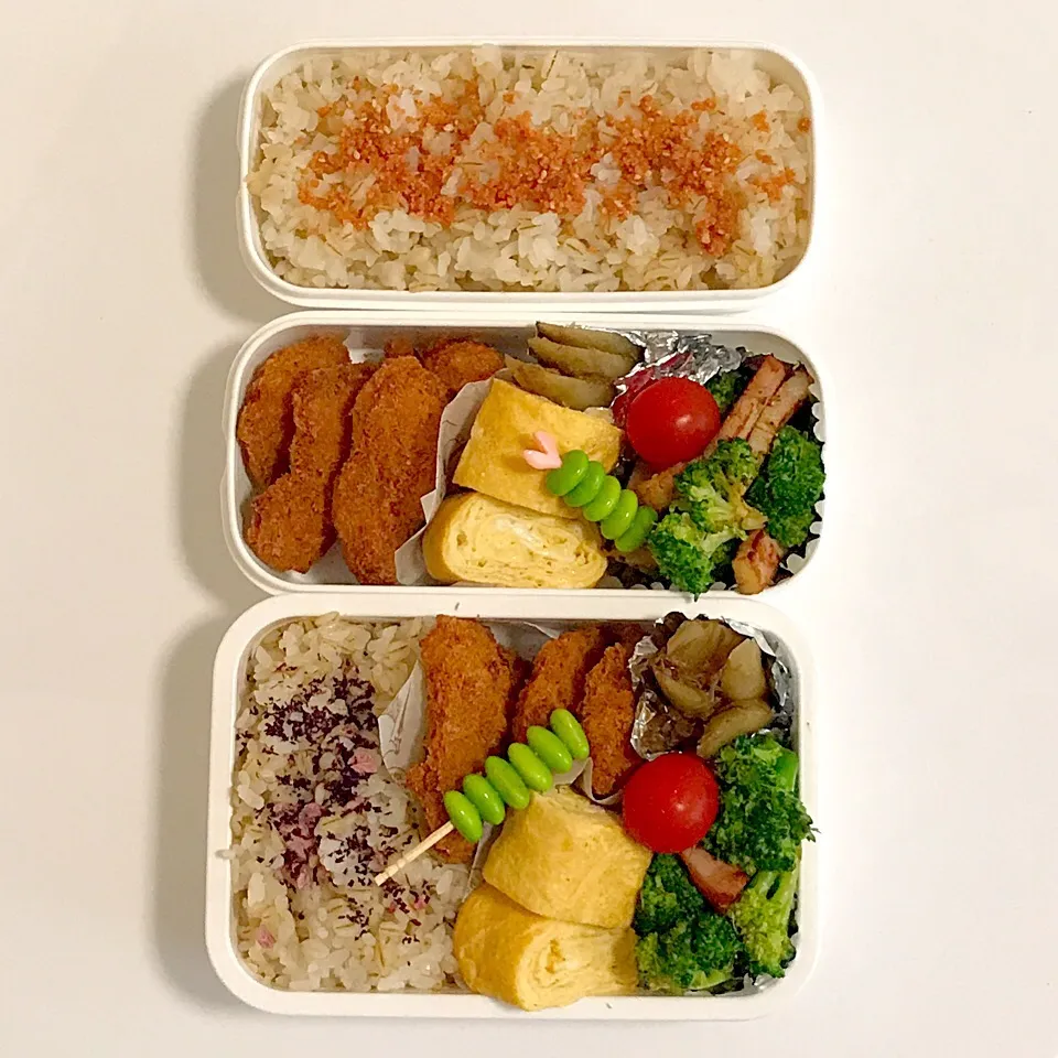 パパと娘っちのお弁当(^^)
#お弁当 #麦ご飯|kakoさん