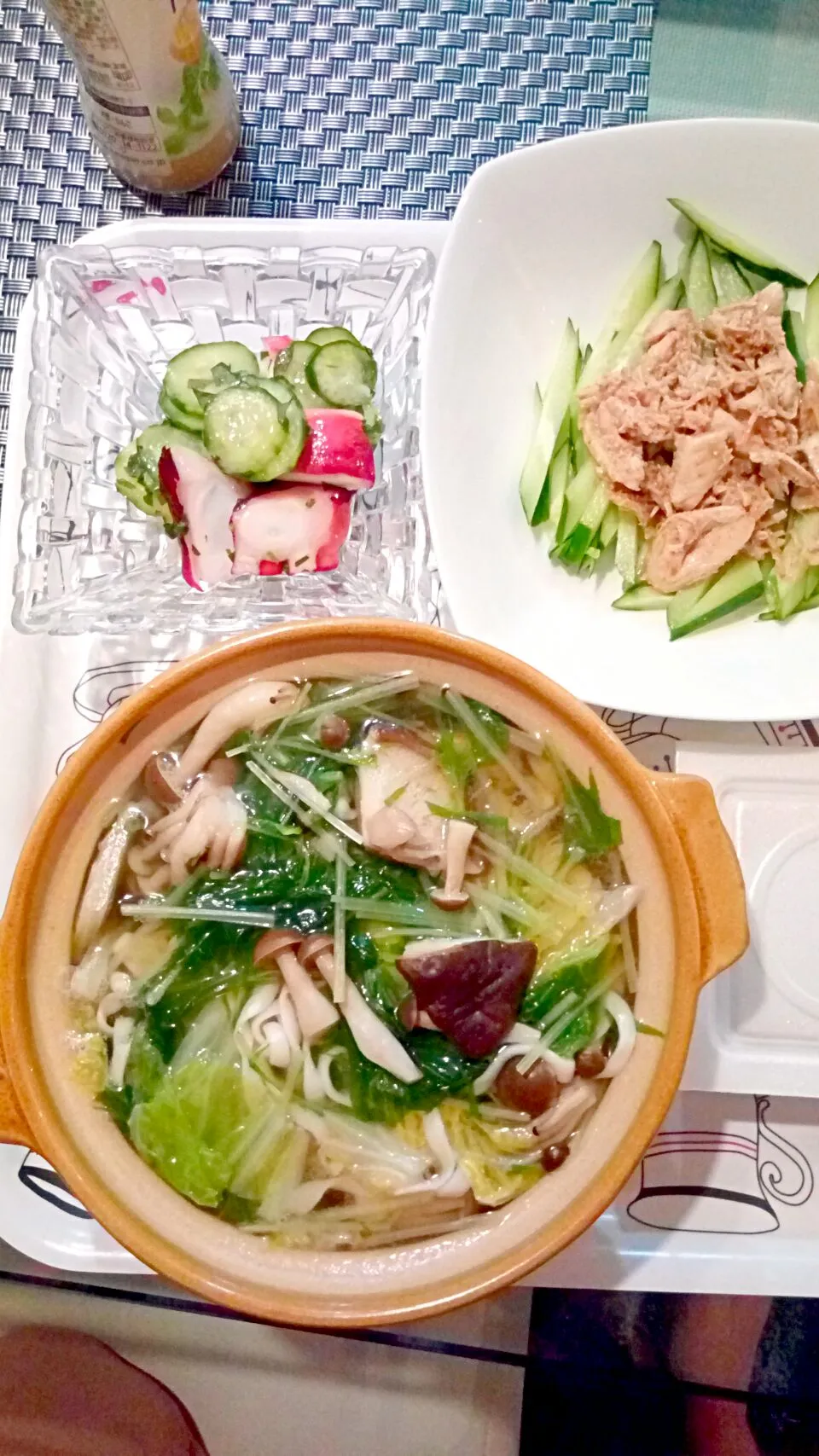 糖質制限食　夕食　こんにゃく麺で鍋焼きうどん|ちいこさん