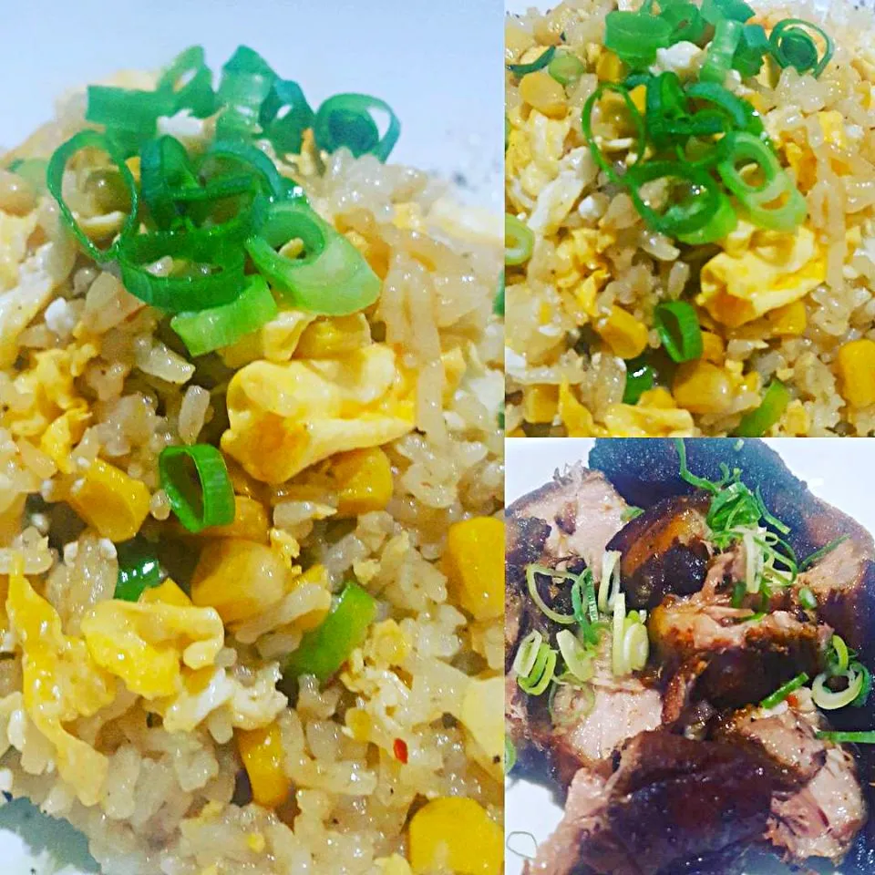 Home Cooking 
Egg Stir Fried Chinese Rice 
Honey & Five Spice Slow Roasted loin of pork #Chefemanuel  #Chinese cuisine|Emanuel Hayashiさん