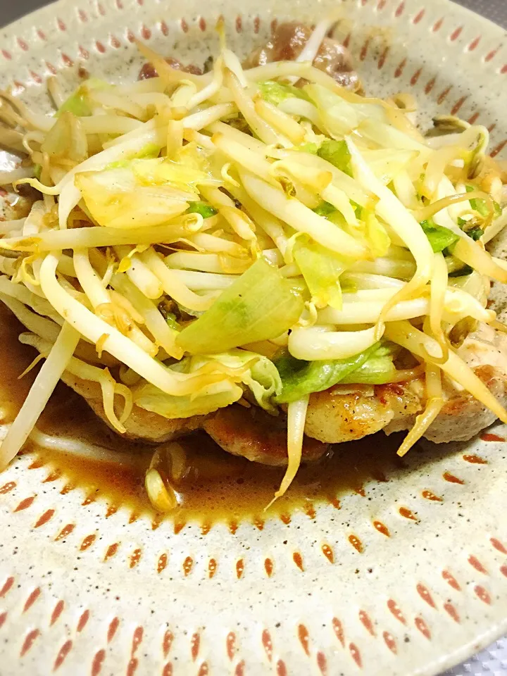 鶏肉
野菜炒めを添えて|manabuさん