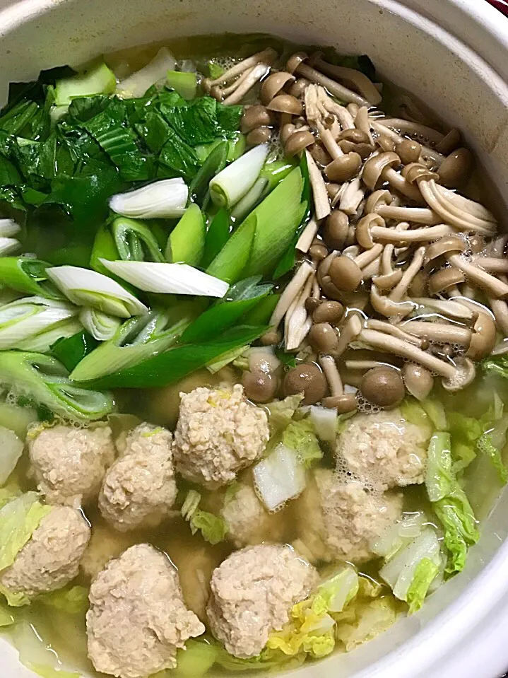 Snapdishの料理写真:あまねこ🌿の鶏団子たち (•ө•)♡
野菜たっぷりお鍋が美味しい…
ん？夏だよね😳|あまねこ🌿さん