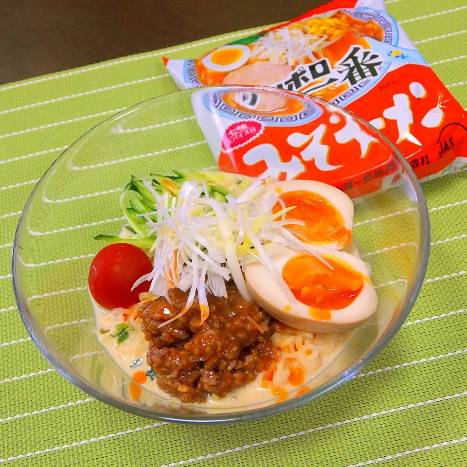 モニター当選！サッポロ一番味噌ラーメンを冷やし豆乳担々麺風に♪|MAYUKOさん