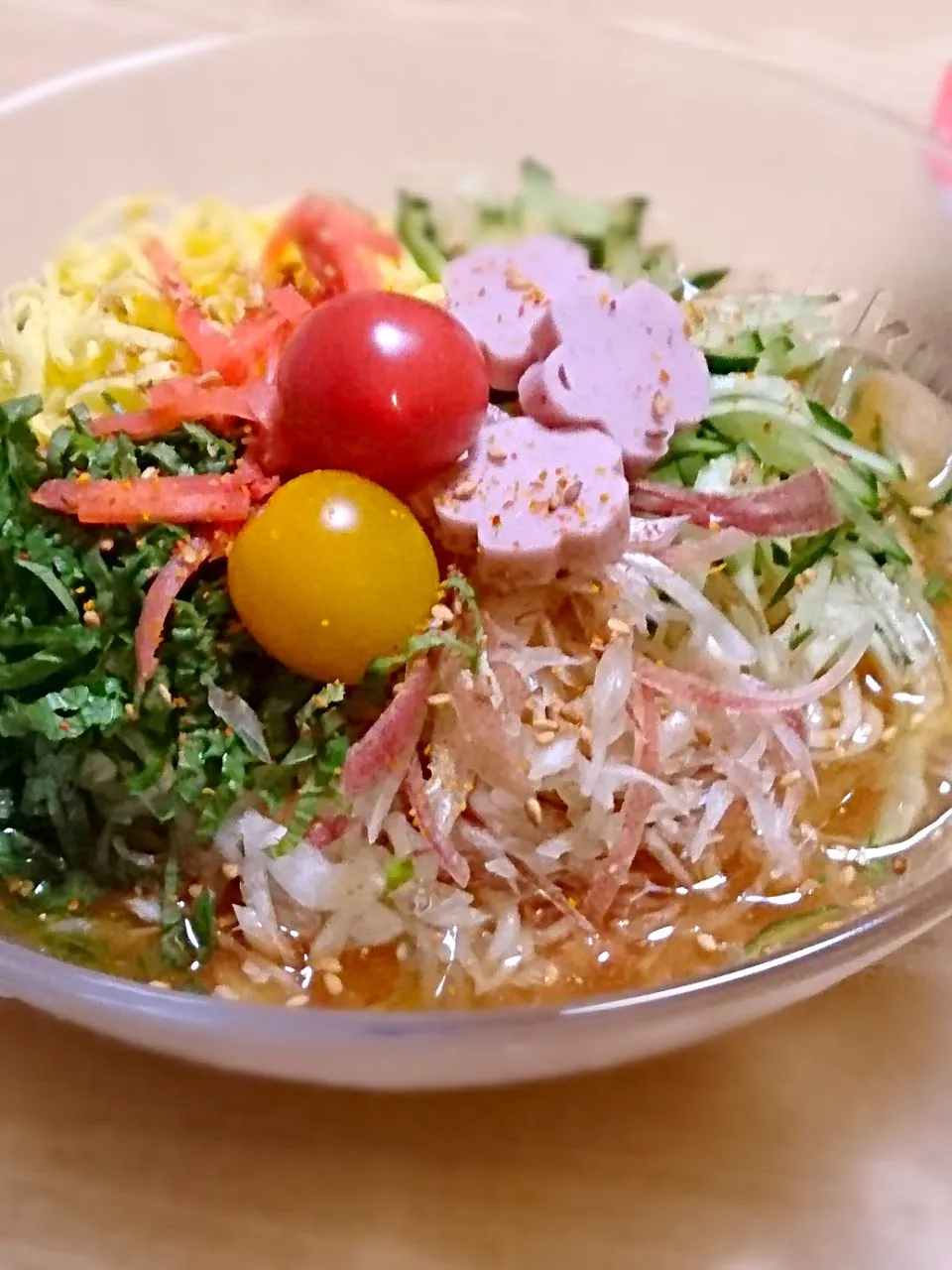 冷やしサッポロ一番味噌ラーメン。|おさかなさん