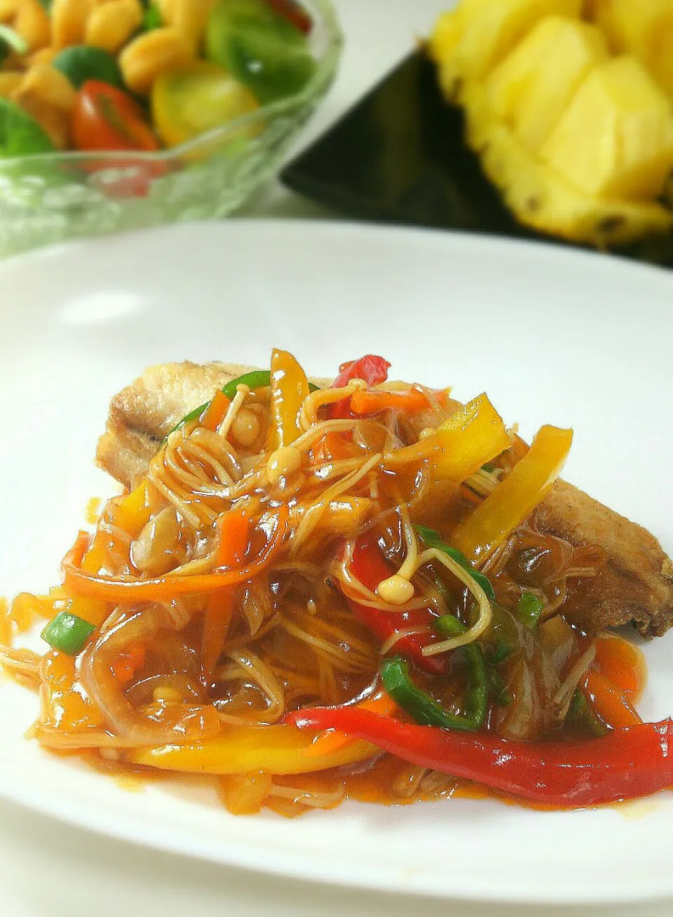 Fried horse mackerel with sweet and sour vegetable sauce 🍴#Dinner 鯵の甘酢あんかけ #あじ #おうちごはん #うちごはん #夕飯   安くて美味しい🙌|まめさん