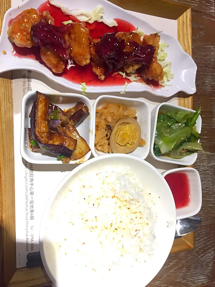 Roselle sweetened black vinegar chicken meal set|Sky Blueさん