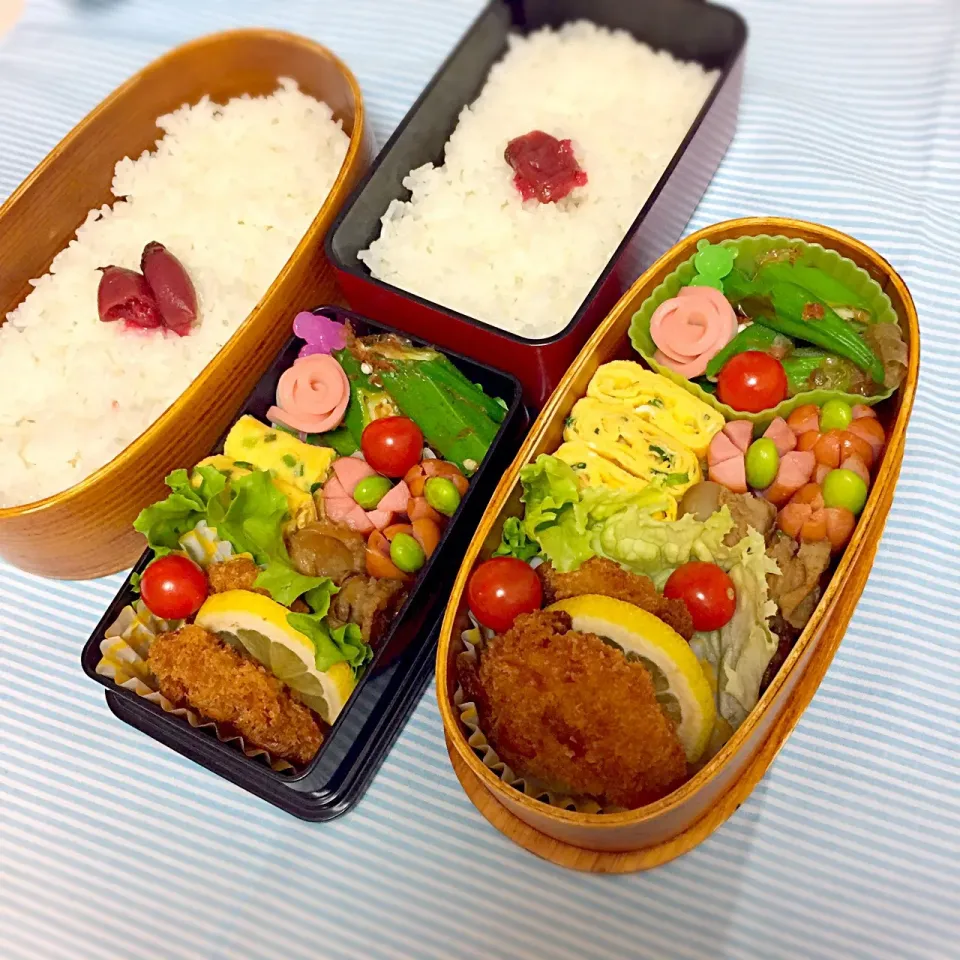 Snapdishの料理写真:6/28 高校男子のお弁当&パパ弁|おおけいさん