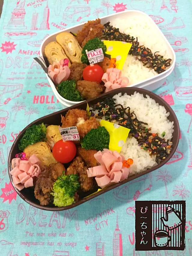 Snapdishの料理写真:姉妹☆高校生弁当😊365日目と44日目|☆ぴ〜ちゃん☆さん