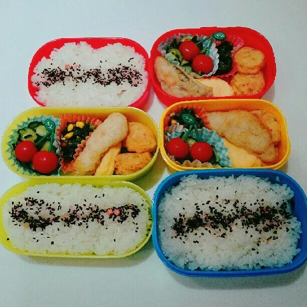 Snapdishの料理写真:6/28(水)の3人弁当🍱|ふみぃさん