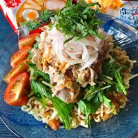 梅ダレ！冷しゃぶサラダ風ぶっかけラーメン