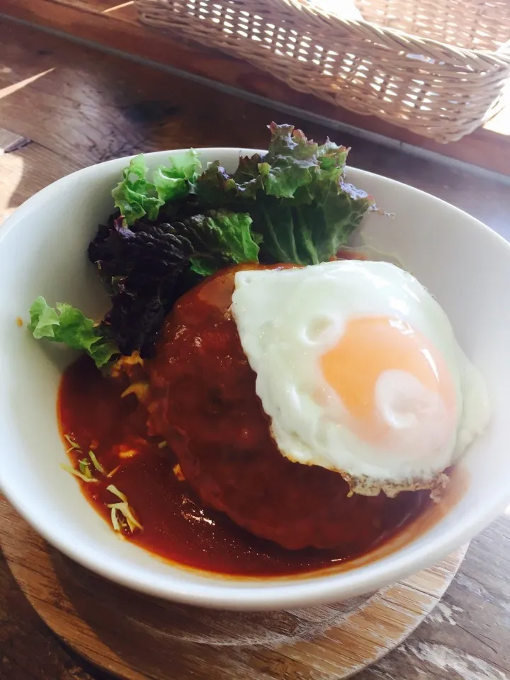 170216ハンバーグロコモコ丼|くぽさん