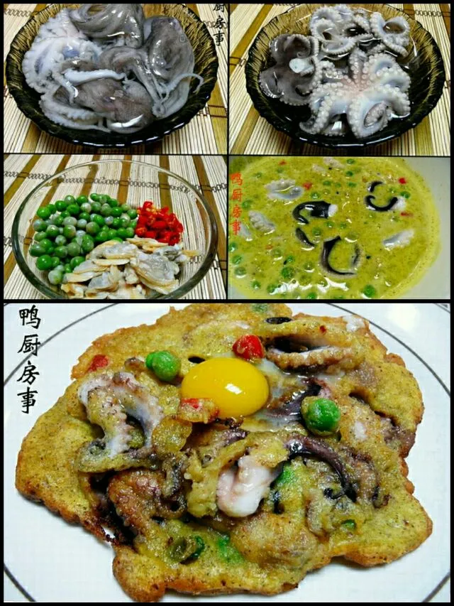 mungbean pattie with octopus and clams|steven z.y.さん