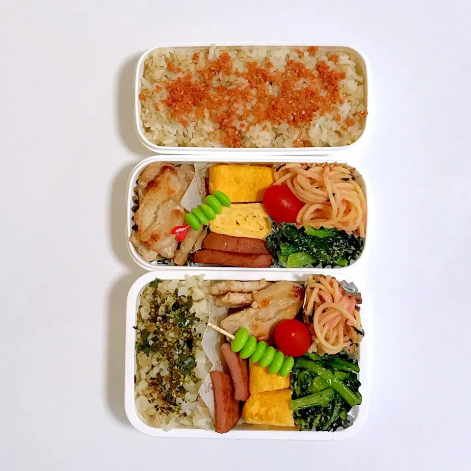 パパと娘っちのお弁当(^^)
#お弁当 #麦ご飯 #玉子焼き|kakoさん