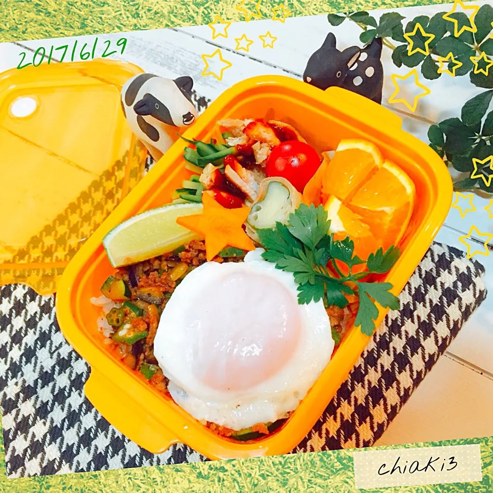 Snapdishの料理写真:娘と私のお弁当 0629🌞
#ガンボライス
#もち麦#酢飯|chiaki3（平川ちあき）さん