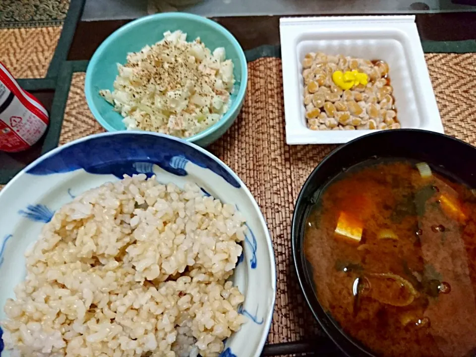 納豆&ツナ玉ねぎ&豆腐の味噌汁|まぐろさん