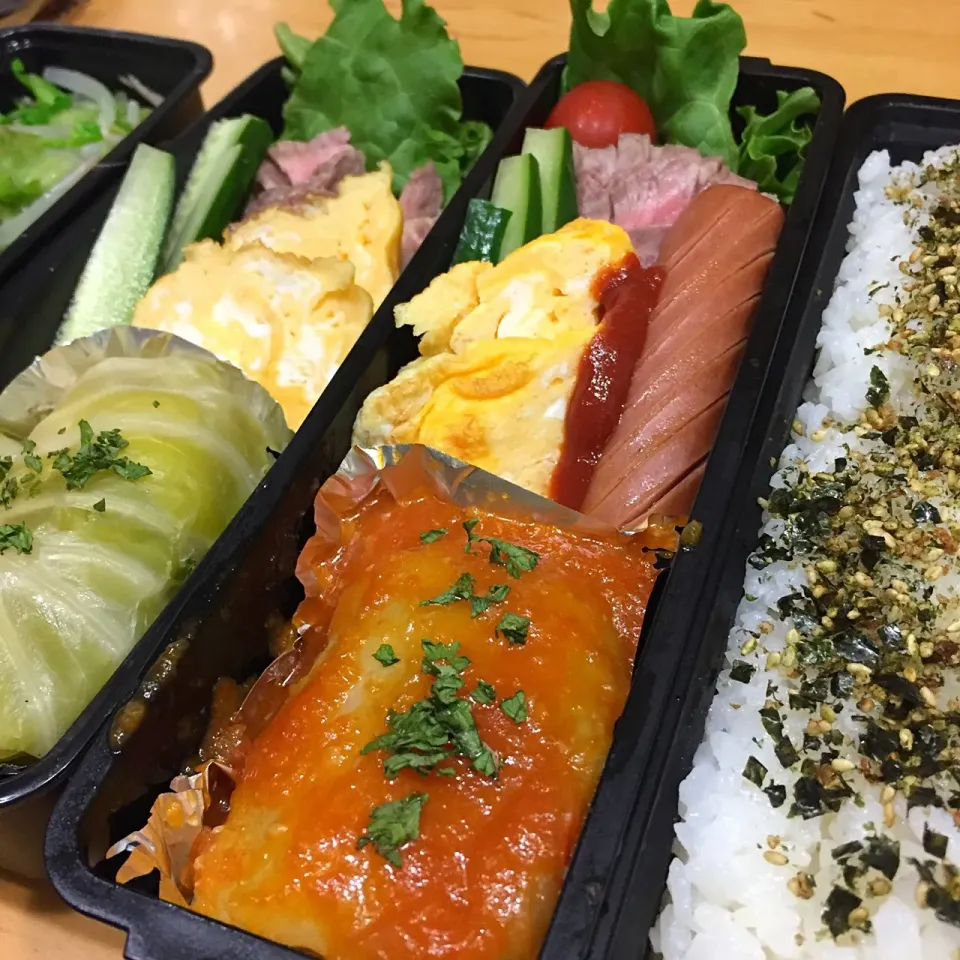 Snapdishの料理写真:今日の親父弁当！|沖縄「ピロピロ」ライフさん