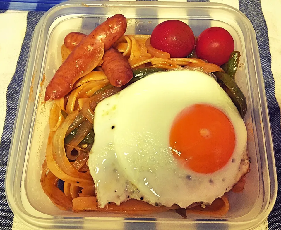 6/29 本日のジップロックお弁🍱 フェットチーネでナポリタン🍝
#本日のお弁当|BUBUさん