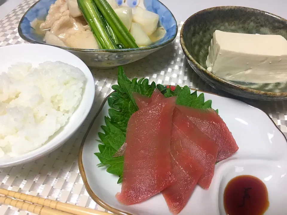 刺身、カブ煮、冷奴|ずずさん