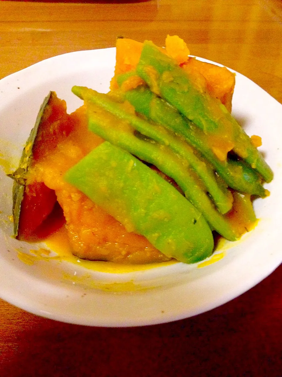 かぼちゃ🎃とモロッコインゲンの煮物|まいりさん