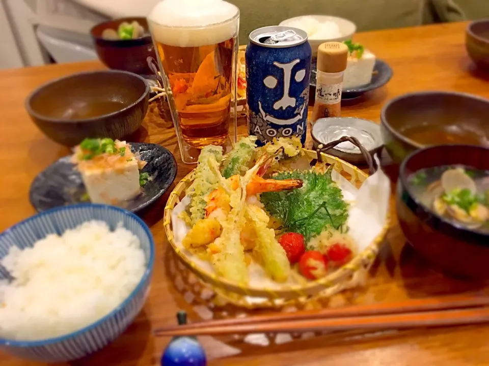 Snapdishの料理写真:天ぷら定食風ばんごはん。|なかじー。さん