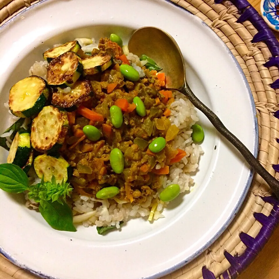 大豆のお肉でヘルシードライカレー🍃／Soy Meat Curry-textured vegetable protein|angiee♡さん