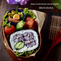 紫陽花の飾り巻き寿司弁当◡̈⃝♩