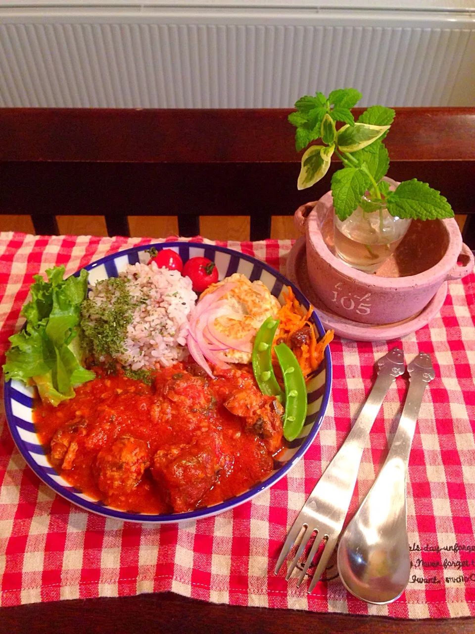 鯖缶トマト煮込みプレート🍅|naonaomimichanさん