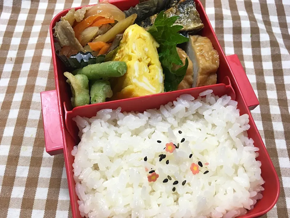 Snapdishの料理写真:6月30日 2017 前半終了弁当|sakuramochiさん