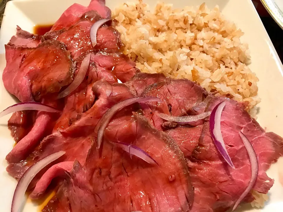 main dish roast beef with jasmine rice|Babyluv Cabrera Ocampoさん